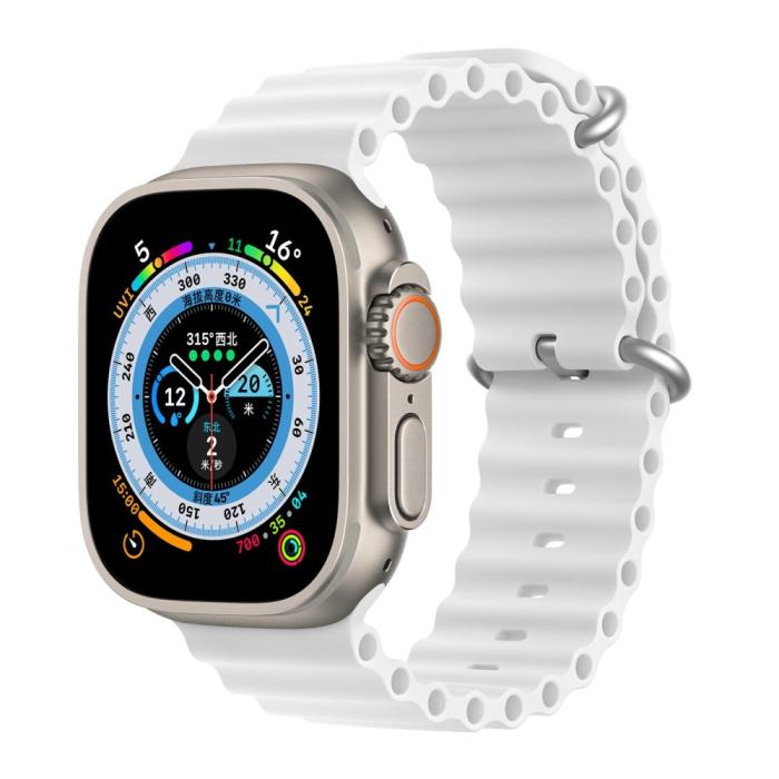 Bild 2, DUX DUCIS Apple Watch 42/44/45/49 mm Armband Wave Design Vit