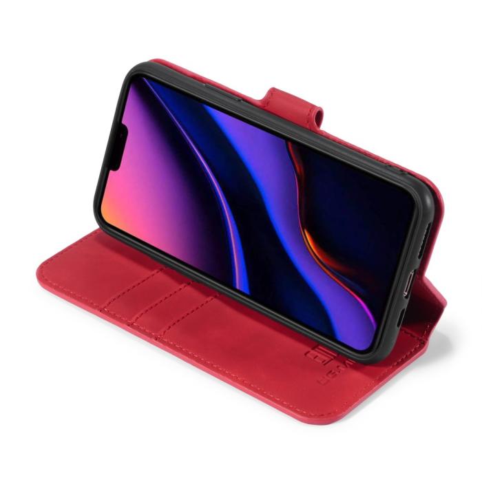 Bild 6, DG.MING iPhone 11 Pro Fodral Retro Läder Röd