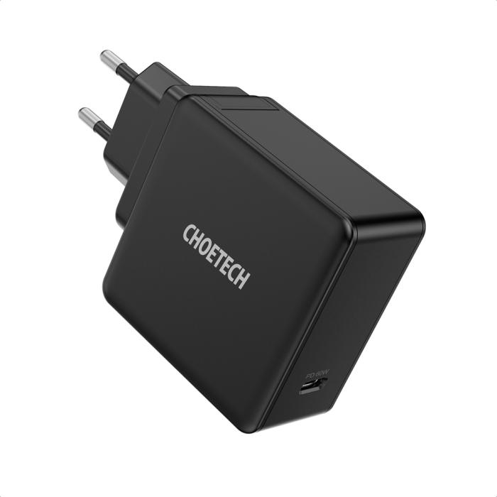 Bild 3, Choetech 60W USB-C PD Väggladdare Snabbladdning Svart
