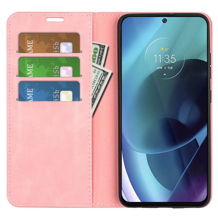 Bild 5, Motorola Moto G71 Fodral Flip Ljus Rosa