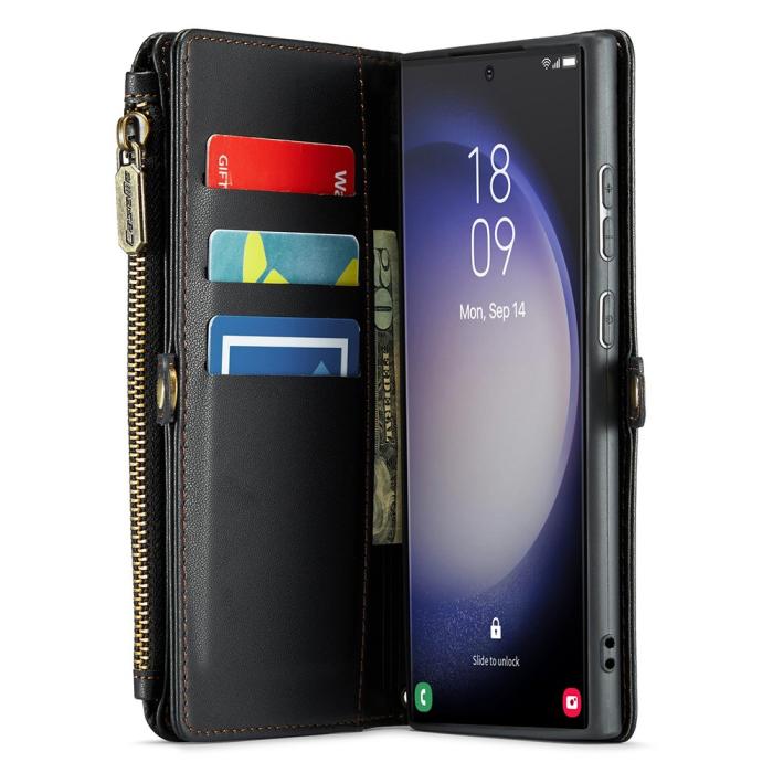 Bild 3, CASEME Samsung Galaxy S23 Ultra Plånboksfodral Svart