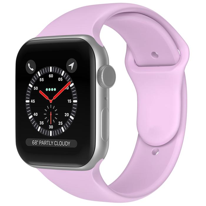 Bild 2, Apple Watch 38/40/41 mm Silikon Armband (S/M) Ljus Lila