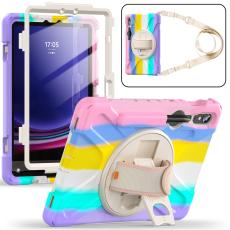 Galaxy Tab S10 Lite/S10 FE/S9 FE/S9/S8/S7 Skal 360&deg; Hybrid Rainbow