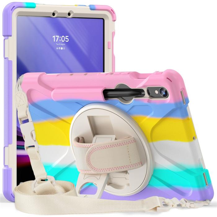 Bild 2, Galaxy Tab S10 Lite/S10 FE/S9 FE/S9/S8/S7 Skal 360° Hybrid Rainbow
