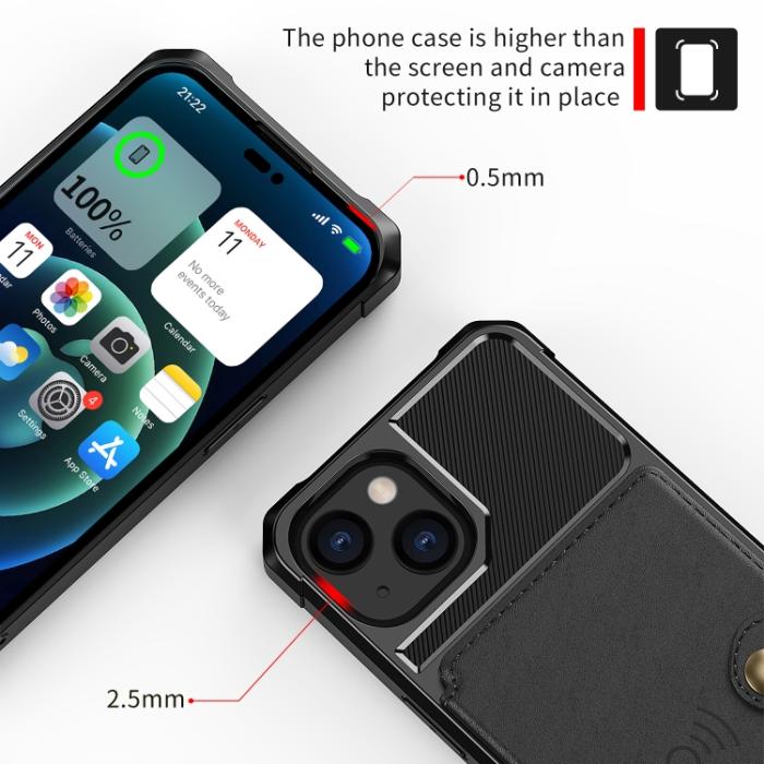Bild 5, iPhone 14 Plus Skal Med Magnetiskt Plånbok Svart