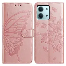 Xiaomi Redmi 15C Fodral Fj&auml;ril Tryck Ros&eacute;guld