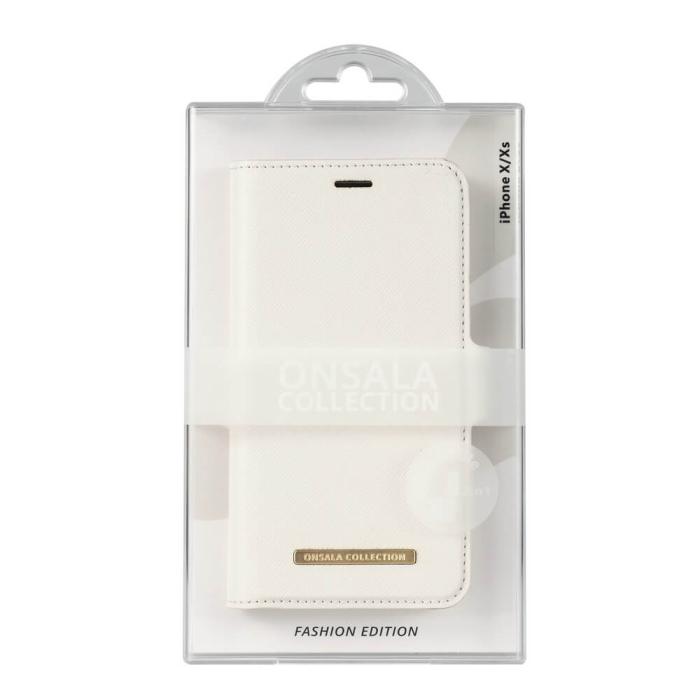 Bild 2, ONSALA iPhone X / XS 2in1 Magnet Fodral / Skal Saffiano White