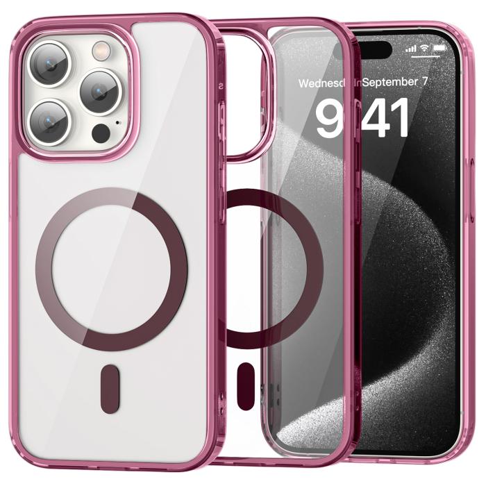 Bild 1, ColorPop iPhone 15 Pro Max Skal CH MagSafe Transparent/Röd