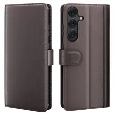 Samsung Galaxy S25 Fodral Premium &Auml;kta L&auml;der Brun