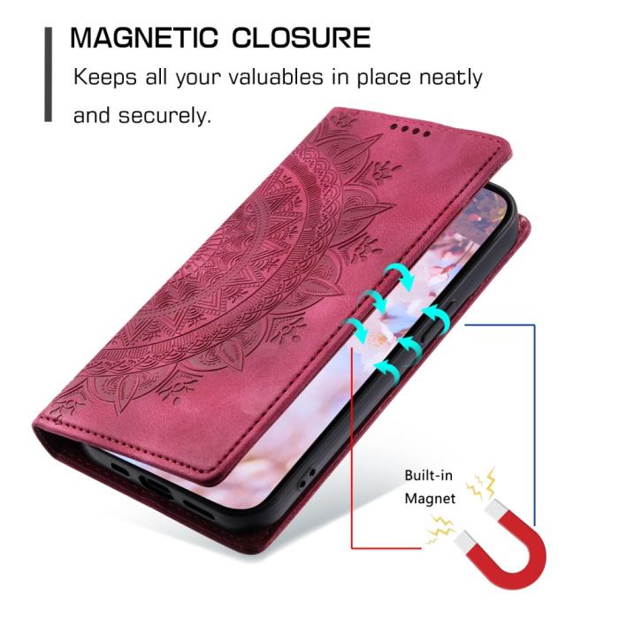 Bild 6, Xiaomi Redmi Note 14 4G Fodral Flip Mandala Läder Rosa