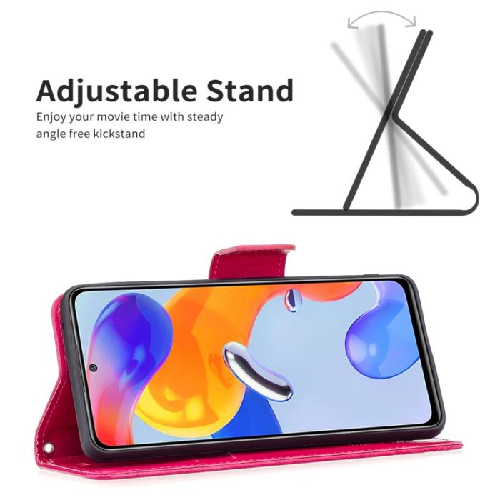 Bild 2, Xiaomi Redmi 10 5G Fodral Butterfly Rosa