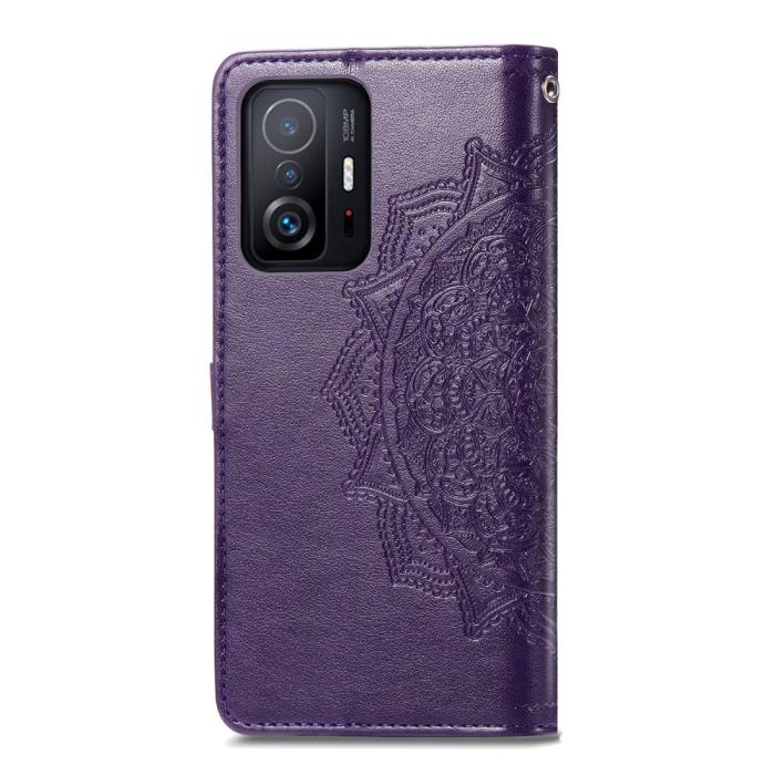 Bild 3, Xiaomi 11T / 11T Pro Fodral Läder Mandala Lila