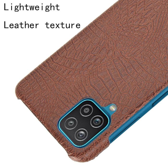Bild 4, Samsung Galaxy A12 - Krokodil Textur Läder Skal - Brun