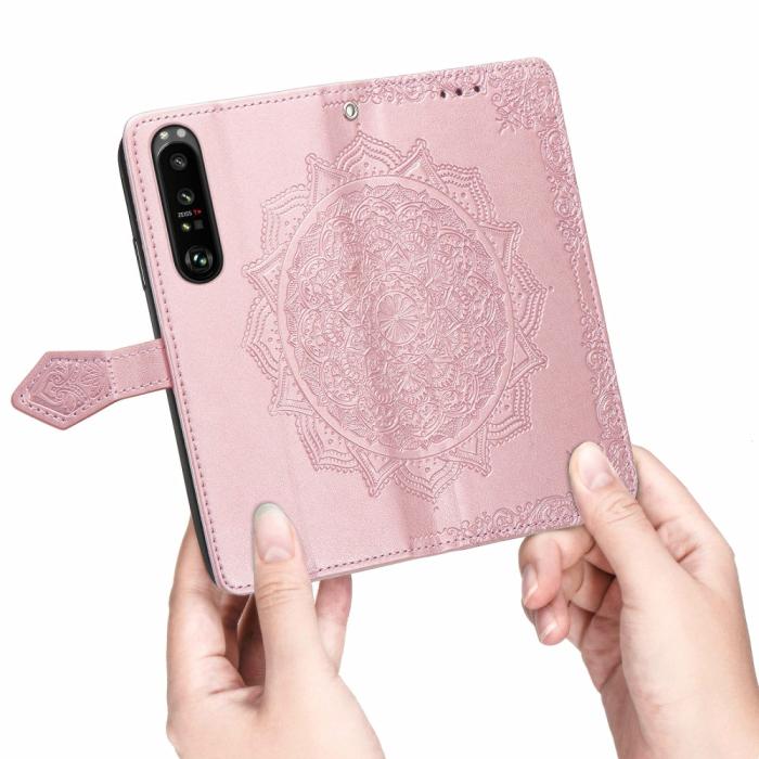 Bild 3, Sony Xperia 1 III - Mandala Läder Fodral - Roséguld