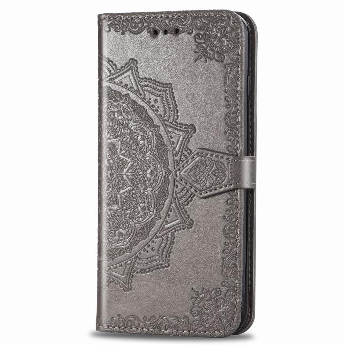 Bild 3, iPhone 11 - Plånboksfodral Mandala - Grå