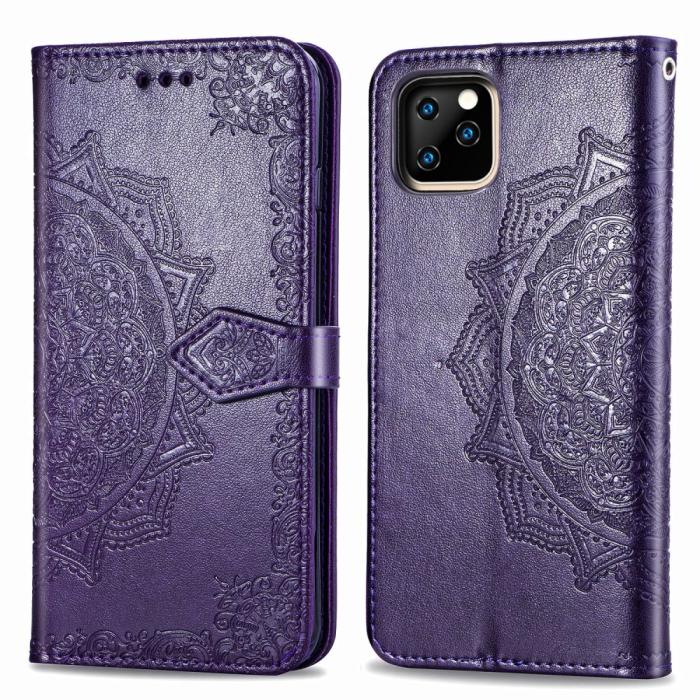 Bild 2, iPhone 11 - Plånboksfodral Mandala - Lila