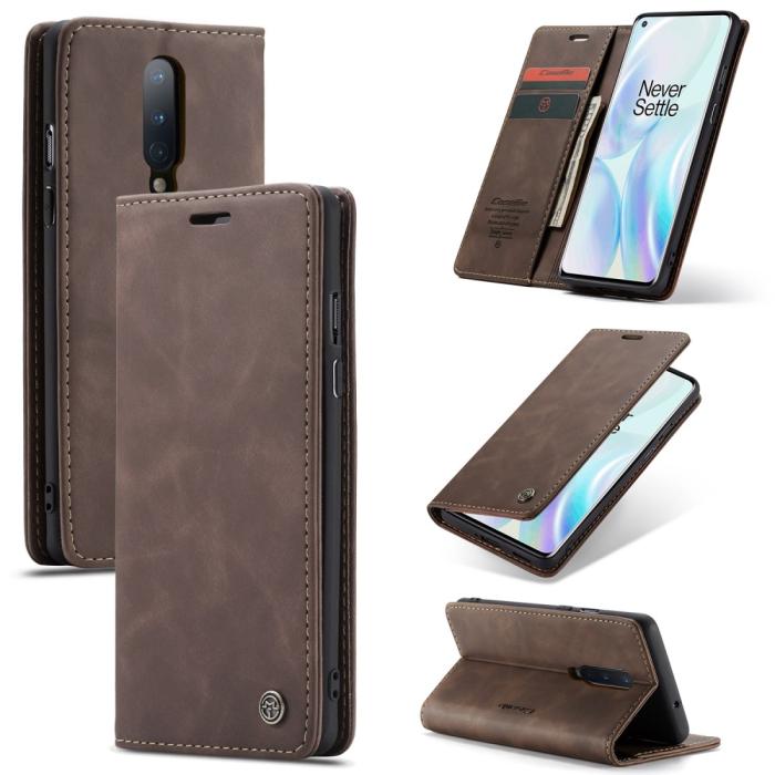 Bild 1, OnePlus 8 - CASEME Plånboksfodral - Mörk Brun