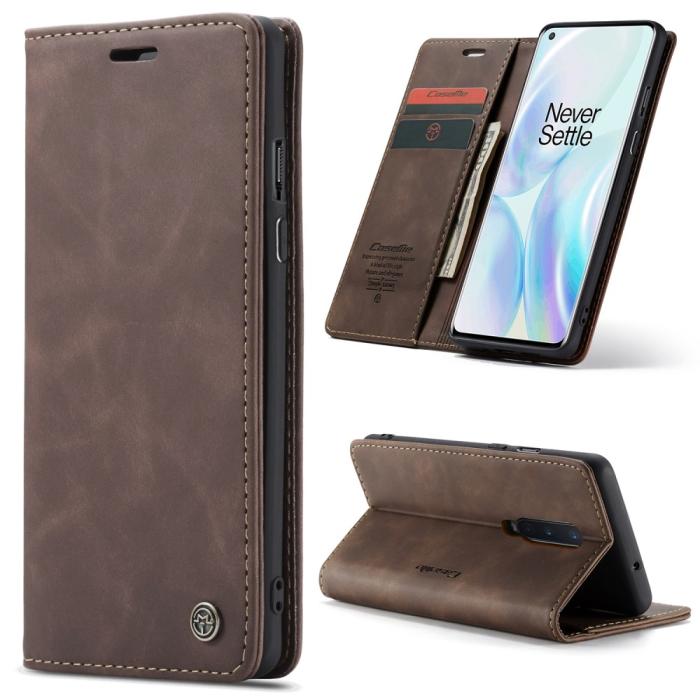 Bild 2, OnePlus 8 - CASEME Plånboksfodral - Mörk Brun