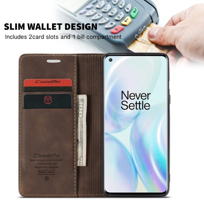 Bild 3, OnePlus 8 - CASEME Plånboksfodral - Mörk Brun