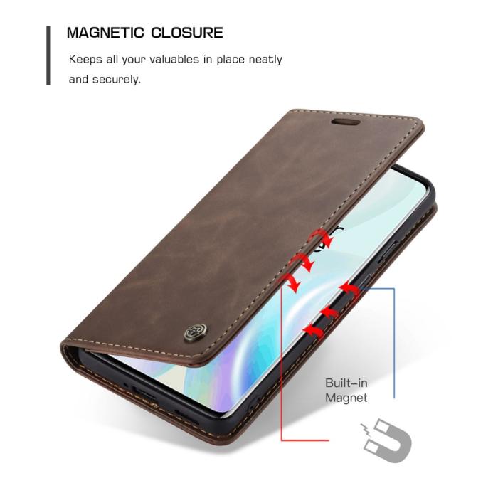 Bild 4, OnePlus 8 - CASEME Plånboksfodral - Mörk Brun