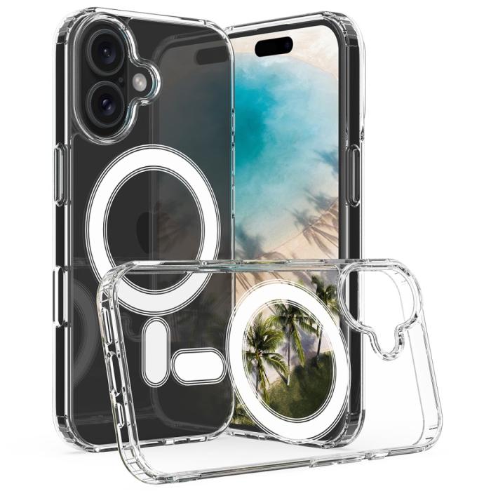 Bild 2, iPhone 16 Skal MagSafe Akryl/TPU Transparent