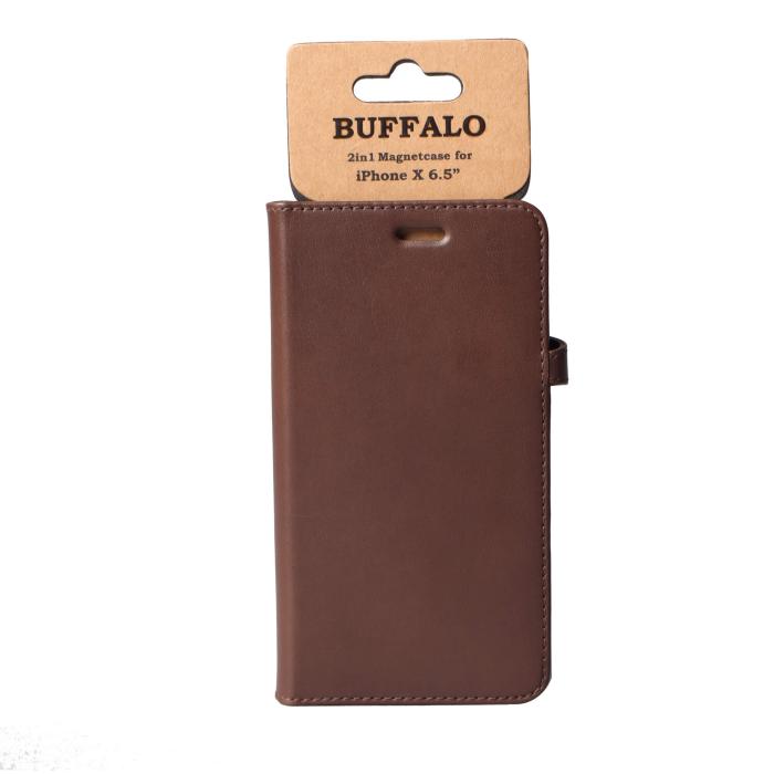 Bild 2, Buffalo iPhone Xs Max Fodral 2in1 Äkta Läder Brun