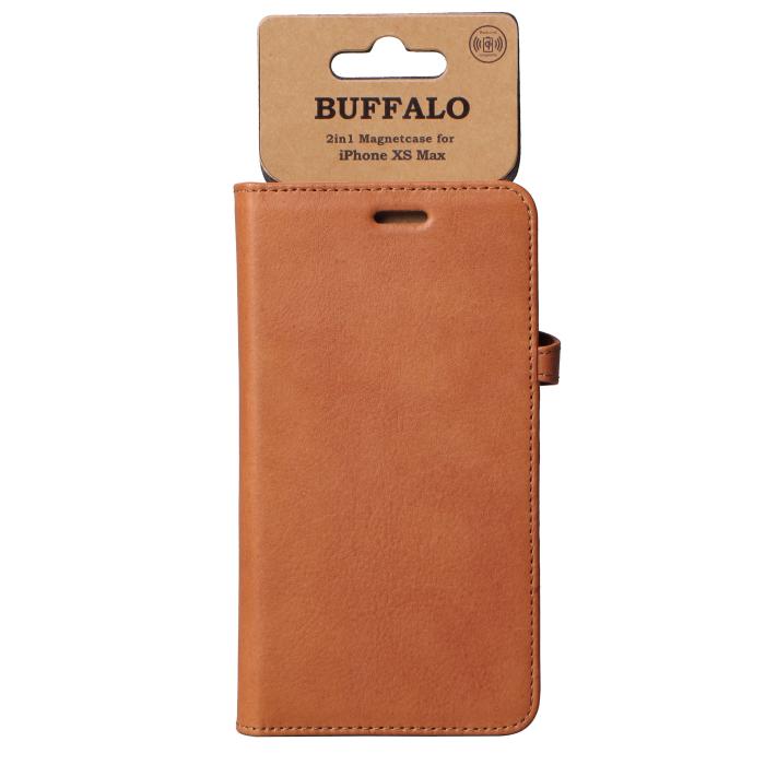 Bild 2, Buffalo iPhone Xs Max Fodral 2in1 Äkta Läder Congac