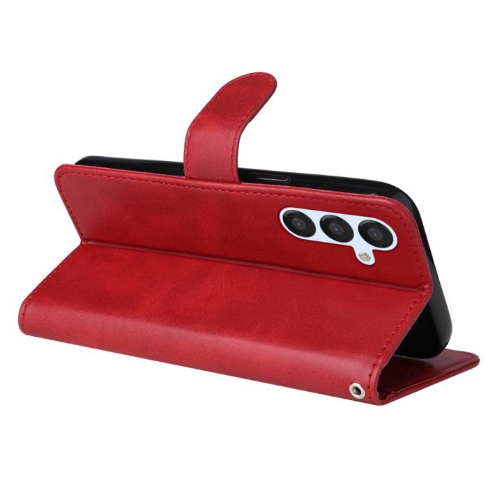 Bild 4, Samsung Galaxy A34 5G Fodral Läder Röd