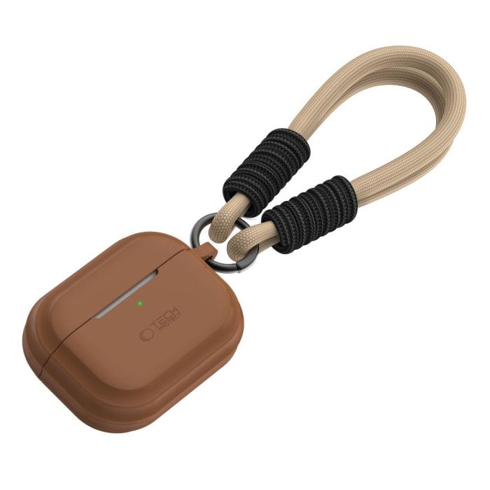 Bild 1, Tech-Protect AirPods Pro 1/2 Skal Silikon Rope Chocolate Brown