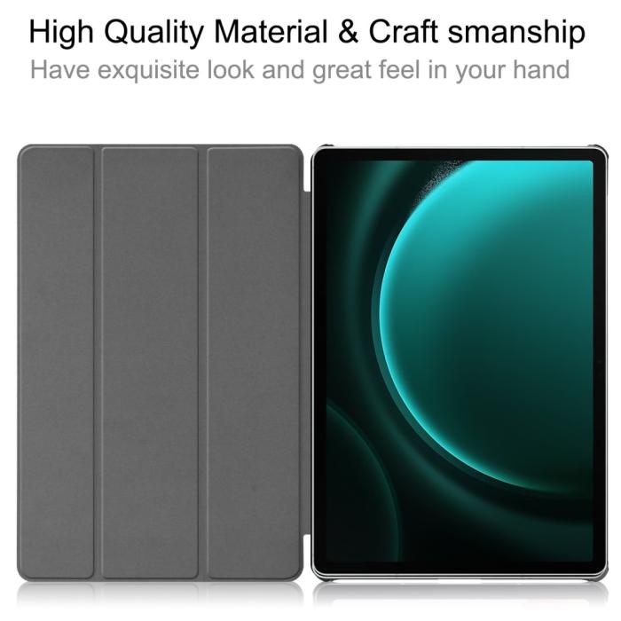 Bild 2, Galaxy Tab S9 FE Plus Fodral Tri-Fold Läder Cosmic Space