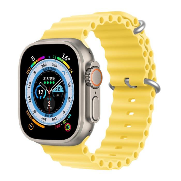 Bild 2, DUX DUCIS Apple Watch 42/44/45/49 mm Armband Wave Design Gul