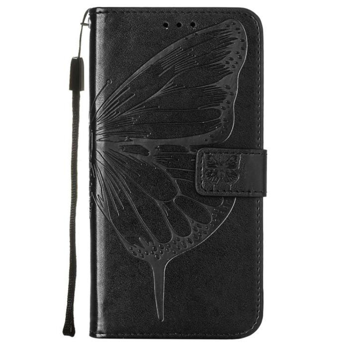 Bild 2, Samsung Galaxy A03s Fodral Tryckt Butterfly Svart