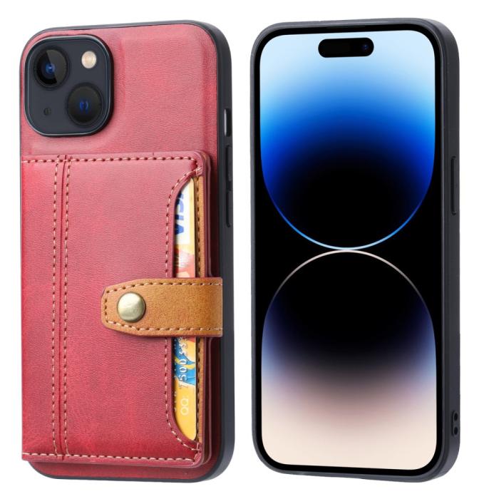 Bild 2, iPhone 15 Skal Med Plånboksfunktion Röd