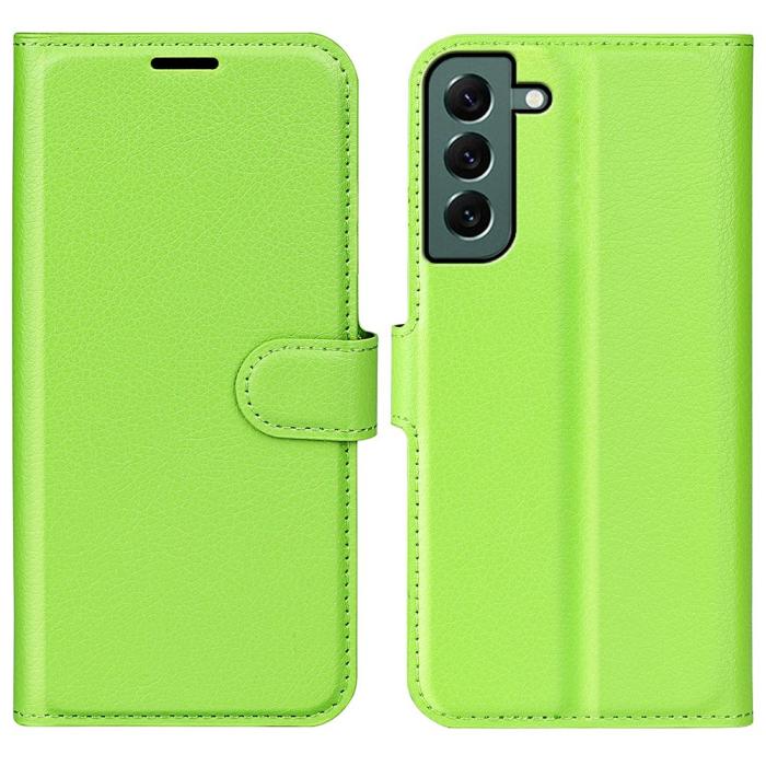 Bild 1, Samsung Galaxy S23 Plus Fodral Litchi Läder Grön