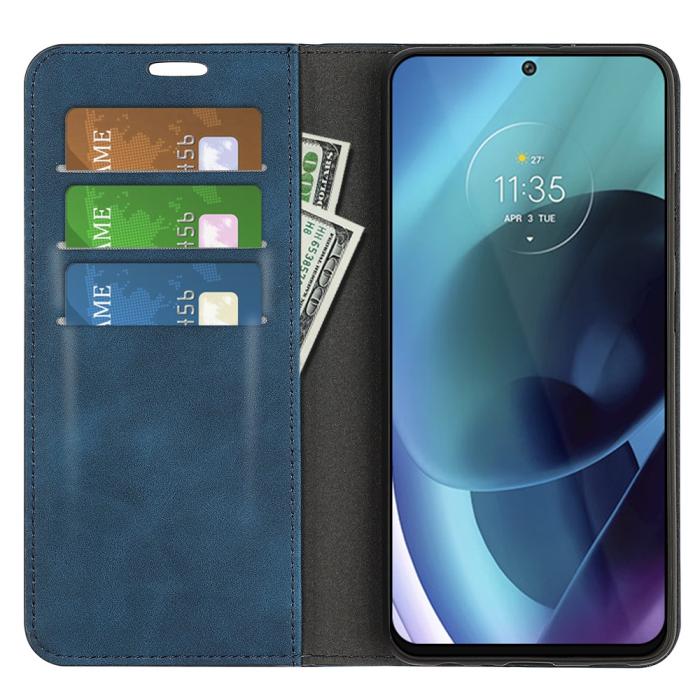 Bild 5, Motorola Moto G71 Fodral Flip Blå