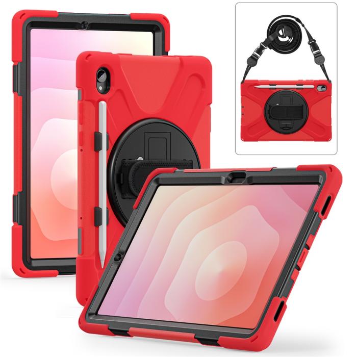 Bild 4, Samsung Galaxy Tab S11 Skal Shockproof Hybrid Kickstand Röd