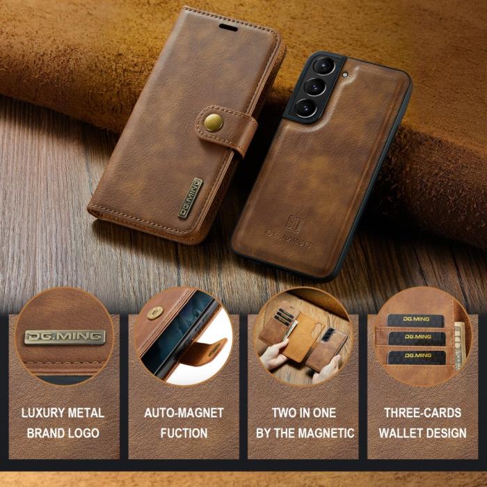 Bild 4, DG.MING Galaxy S24 2in1 Magnet Fodral / Skal Brun