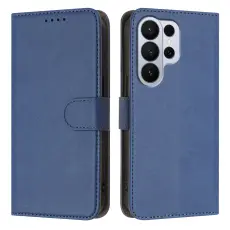 Samsung Galaxy S26 Ultra Fodral Solid L&auml;der Bl&aring;