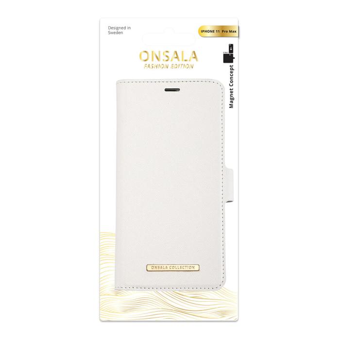 Bild 2, ONSALA iPhone 11 Pro Max 2in1 Magnet Fodral / Skal Saffiano White