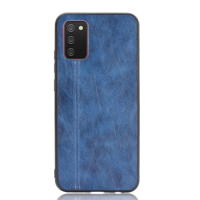 Bild 2, Samsung Galaxy A02s - Läderbelagt Hybrid Skal - Blå
