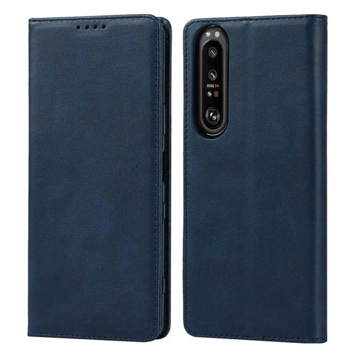 Bild 1, Sony Xperia 1 III - Flip Fodral Med Magnetisk Stängning - Mörk Blå