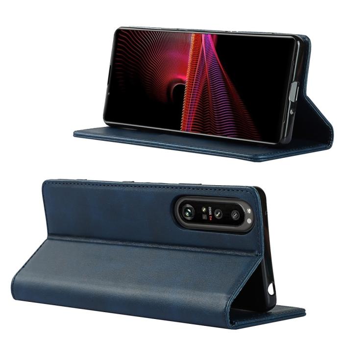 Bild 2, Sony Xperia 1 III - Flip Fodral Med Magnetisk Stängning - Mörk Blå
