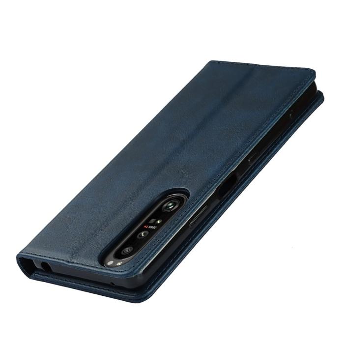 Bild 4, Sony Xperia 1 III - Flip Fodral Med Magnetisk Stängning - Mörk Blå