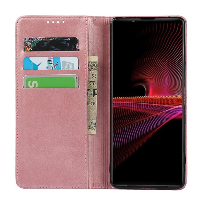 Bild 3, Sony Xperia 1 III - Flip Fodral Med Magnetisk Stängning - Roséguld