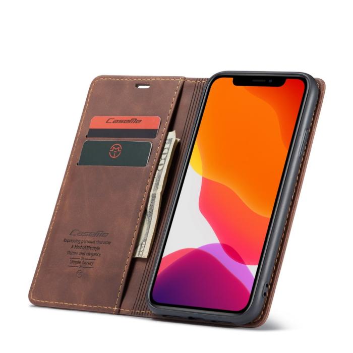 Bild 3, iPhone 11 - CASEME Plånboksfodral - Brun