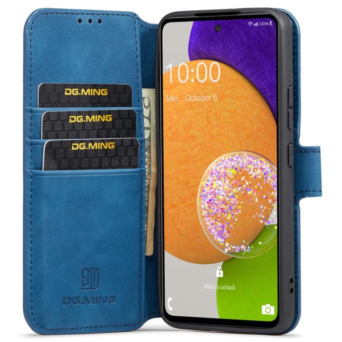 Bild 5, DG.MING Samsung Galaxy A53 5G Fodral Retro Läder Blå
