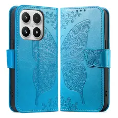 Xiaomi 17 Fodral L&auml;der Fj&auml;ril Ljus Bl&aring;