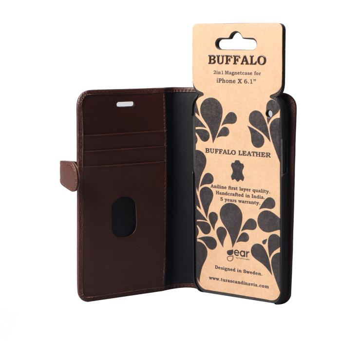 Bild 6, Buffalo iPhone XR Fodral 2in1 Äkta Läder Brun