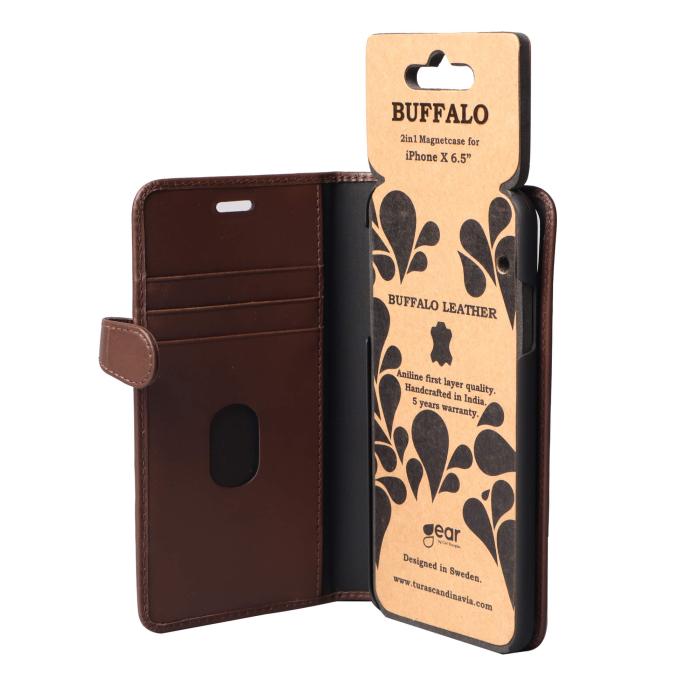 Bild 6, Buffalo iPhone Xs Max Fodral 2in1 Äkta Läder Brun