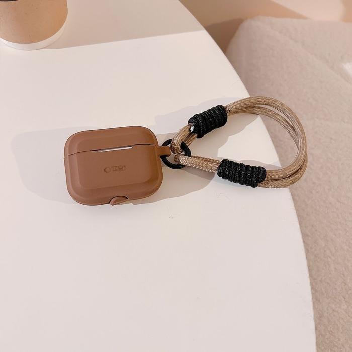 Bild 3, Tech-Protect AirPods Pro 1/2 Skal Silikon Rope Chocolate Brown